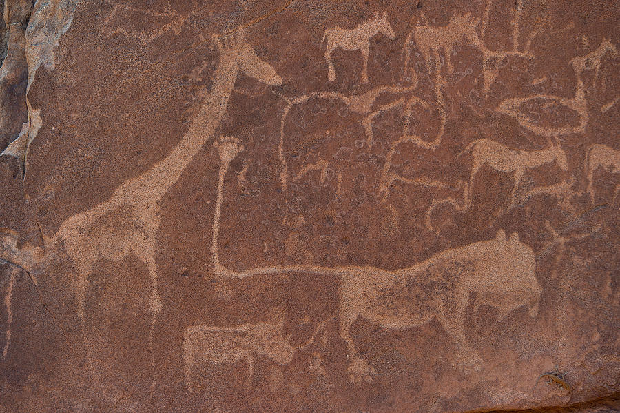 Color Image Photograph - Cave Paintings By Bushmen, Damaraland #2 by Panoramic Images