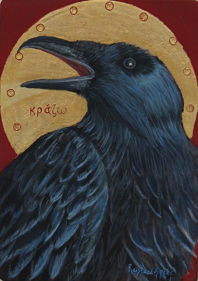 Raven Painting - Caw #2 by Amy Reisland-Speer
