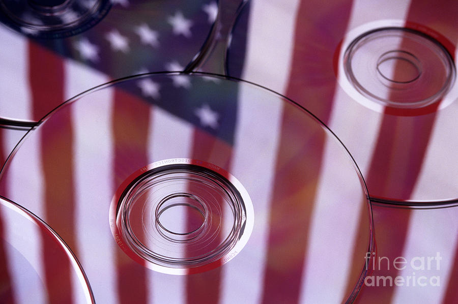 Cds Reflecting the American Flag  #2 Photograph by Jim Corwin