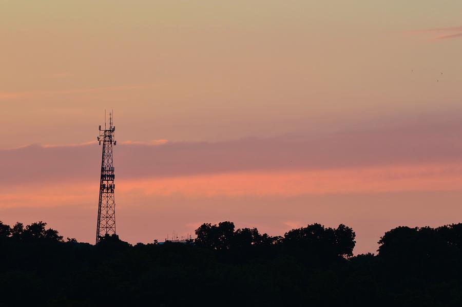 Cell Tower At Sunset  #2 Photograph by Lyle Crump