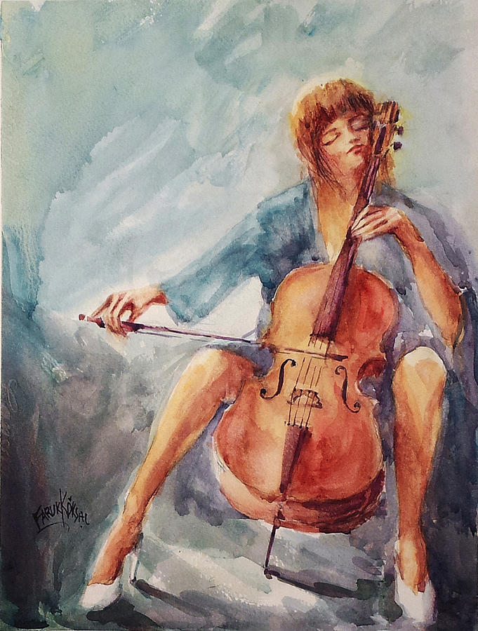 Cellist #1 Painting by Faruk Koksal