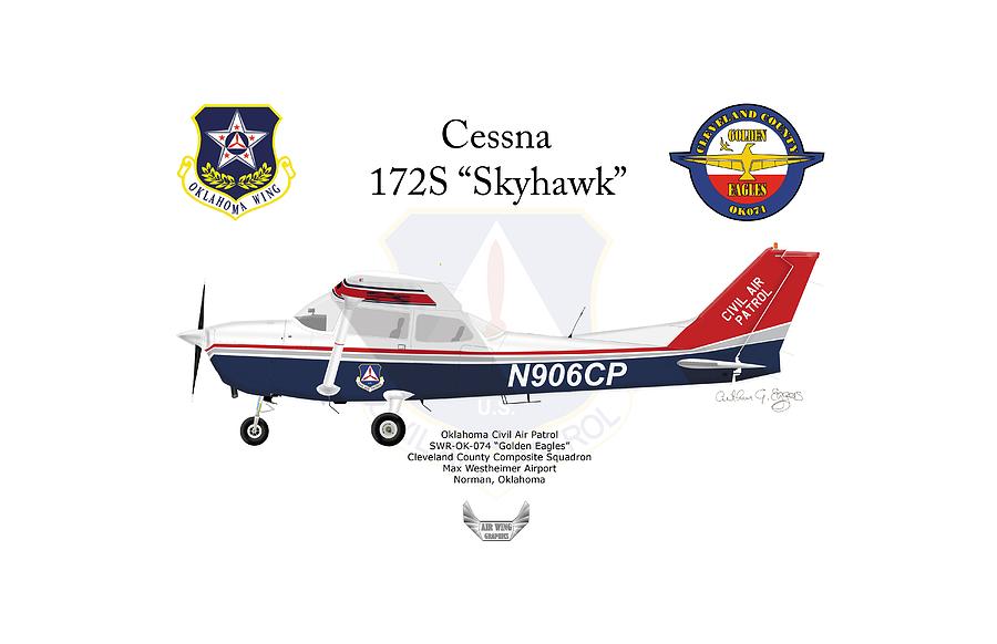 Cessna 172S Skyhawk #1 Digital Art by Arthur Eggers