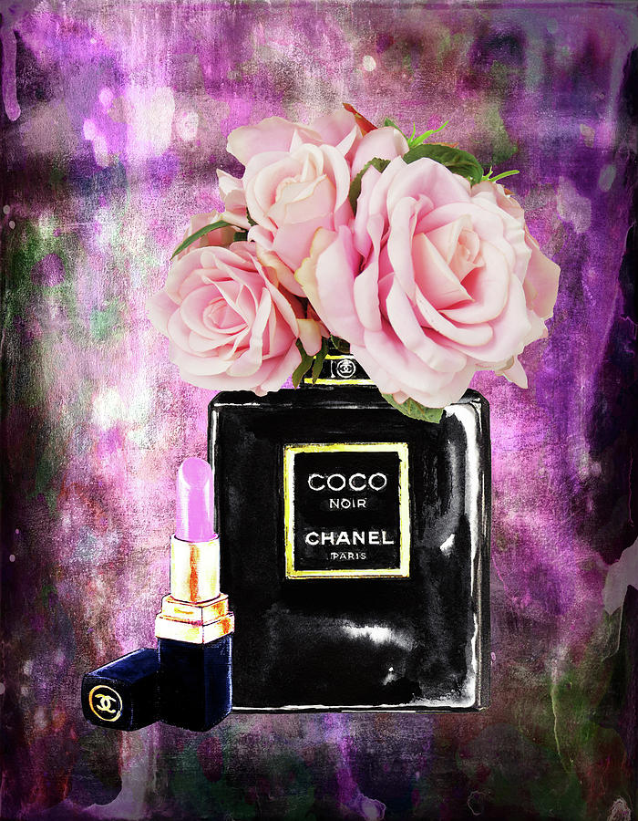 Chanel Perfume Poster Painting by Del Art