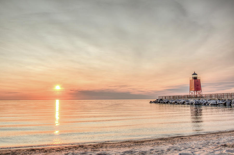 Charelvoix Lighthouse in Charlevoix, Michigan #2 Photograph by Peter Ciro