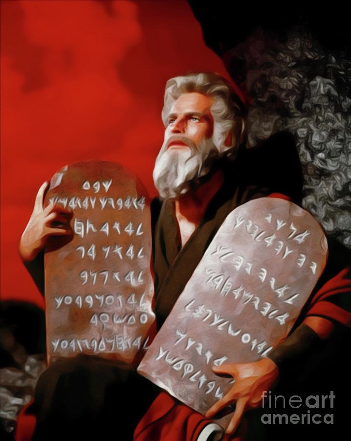 Moses Painting - Charlton Heston as Moses #2 by Esoterica Art Agency