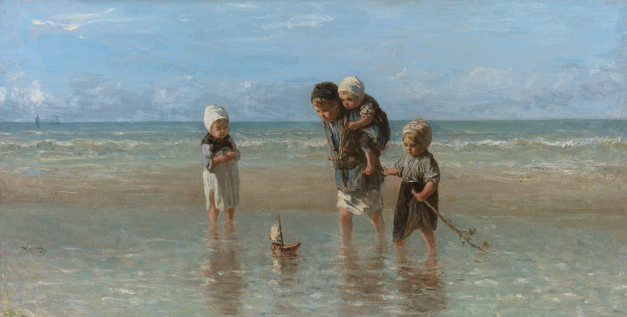 Children of the Sea #4 Painting by Jozef Israels