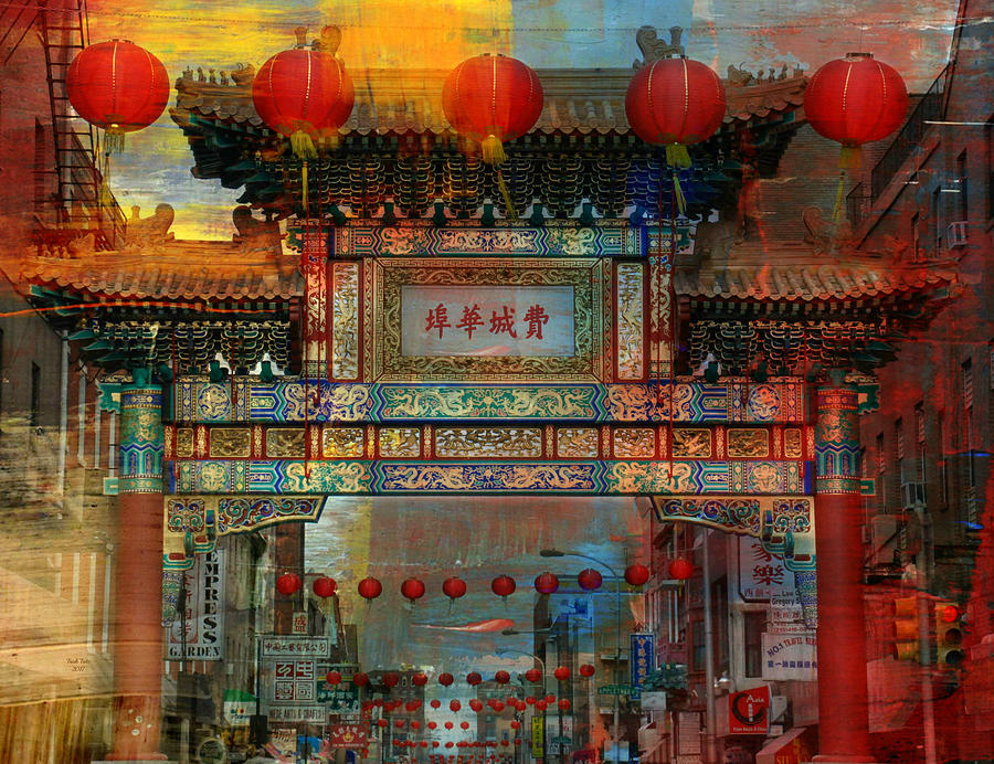 Philadelphia Mixed Media - China Town #2 by Trish Tritz