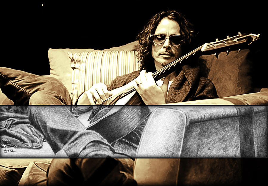 Soundgarden Drawing - Chris Cornell Drawing #1 by Jeffrey St Romain