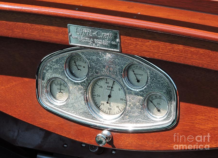 Chris Craft Runabout Gauges Photograph by Neil Zimmerman