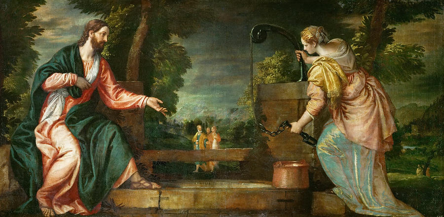 Christ and the Samaritan Woman at the Well 2 Painting by Paolo