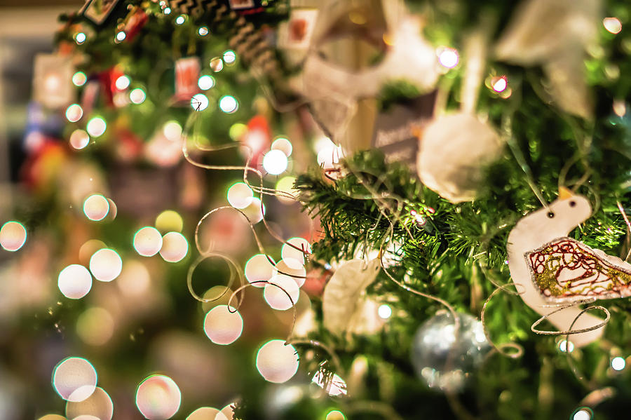 Christmas Tree And Decorations With Shallow Depth Of Field Photograph