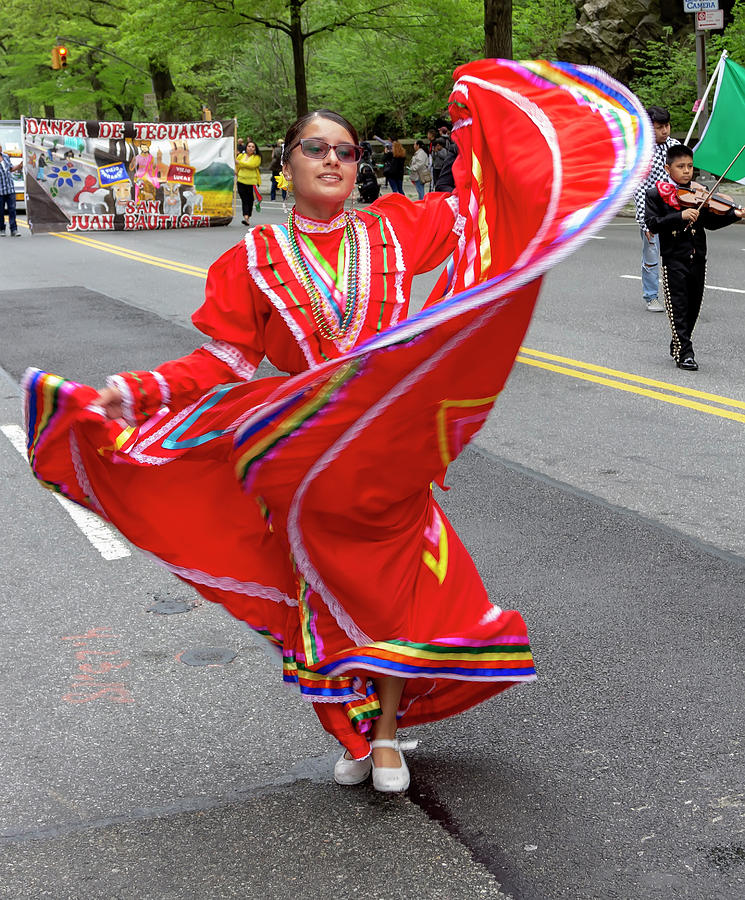 Cinco de Mayo Parade NYC 2018 Female Dancer #2 Photograph by Robert Ullmann
