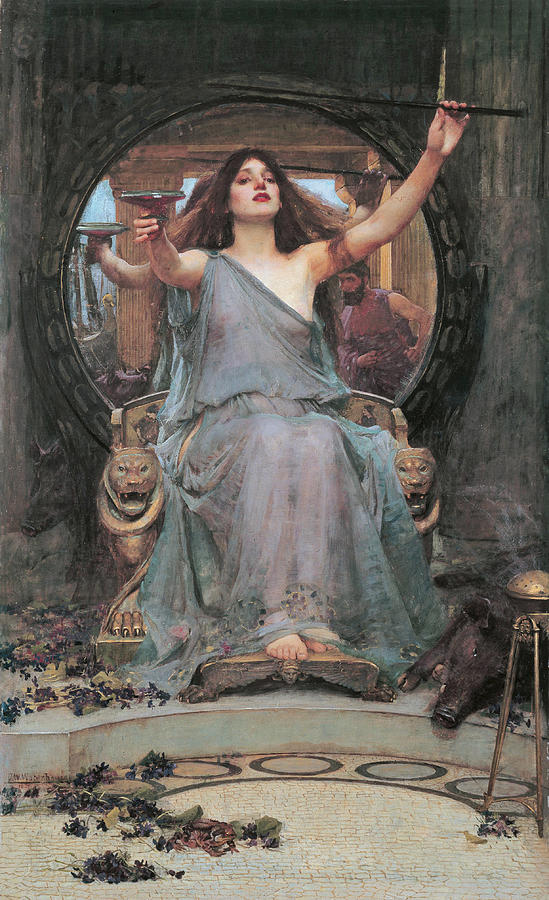 Circe Offering the Cup to Odysseus #3 Painting by John William Waterhouse