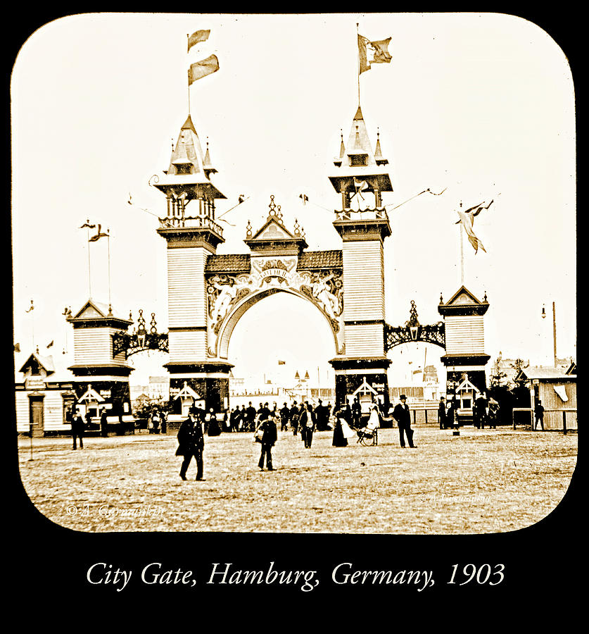 City Gate, Millenthor, Hamburg, Germany, 1903 #1 Photograph by A Macarthur Gurmankin