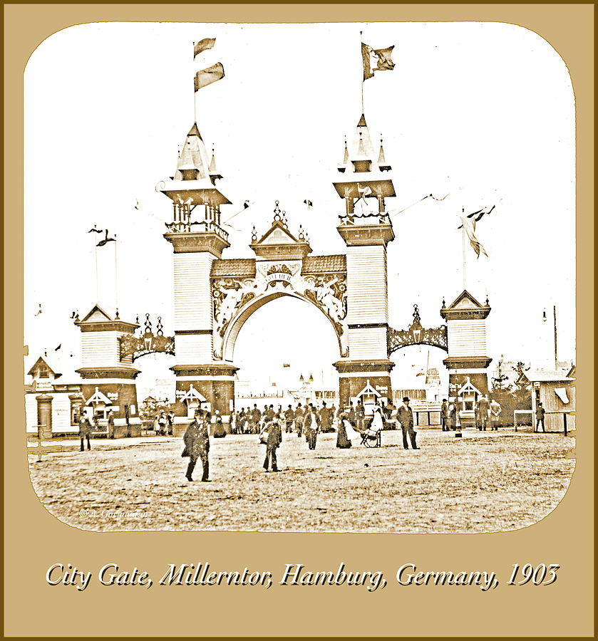 City Gate, Millerntor, Hamburg, Germany, 1903 #2 Photograph by A Macarthur Gurmankin