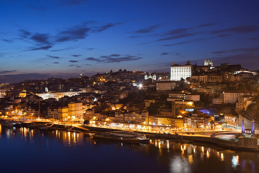 City of Porto in Portugal by Night #2 Photograph by Artur Bogacki