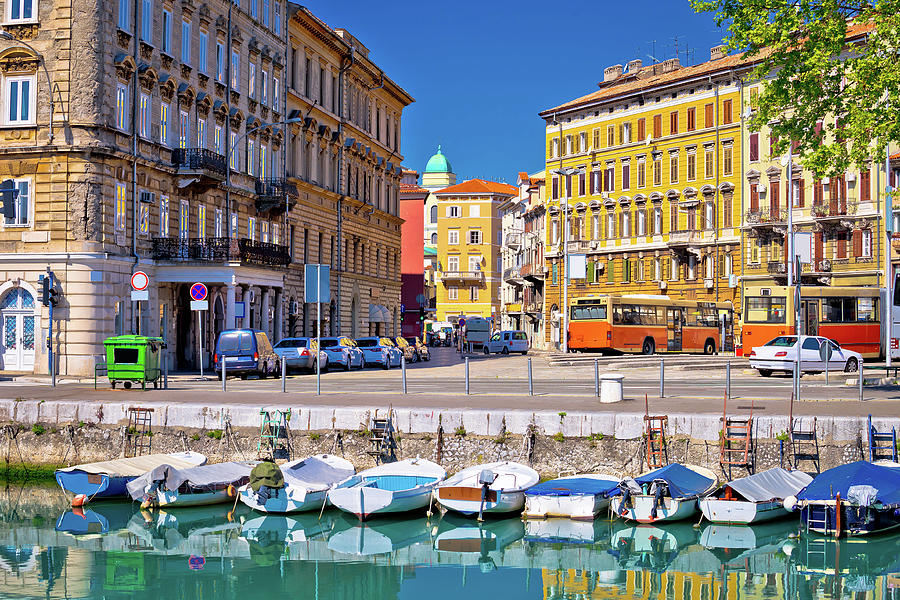 City of Rijeka waterfront boats and architecture view #2 Photograph by Brch Photography