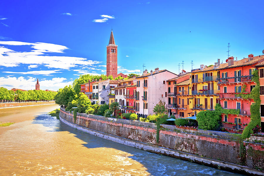 City of Verona Adige riverfront view #2 Photograph by Brch Photography