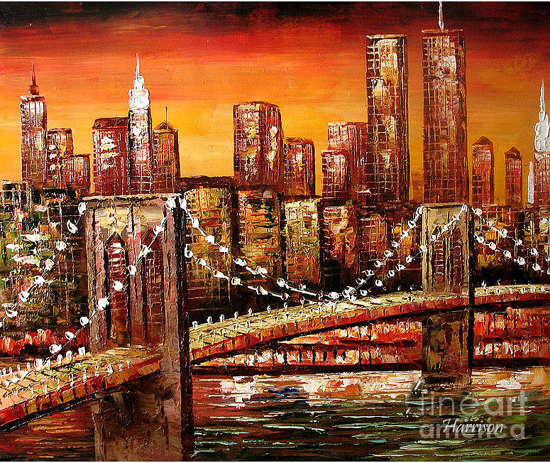 cityscape Oil Painting Painting by Lian