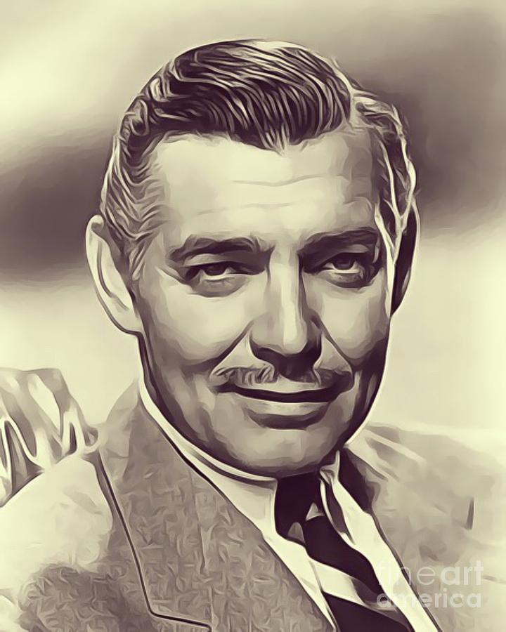 Hollywood Digital Art - Clark Gable, Vintage Actor #2 by Esoterica Art Agency