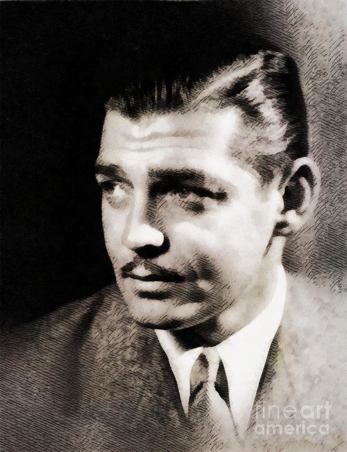 Clark Gable, Vintage Hollywood Actor Painting