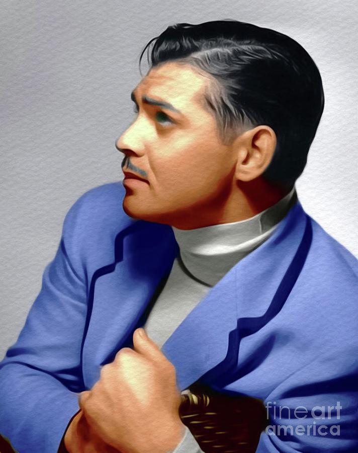 Hollywood Painting - Clark Gable, Vintage Movie Star #2 by Esoterica Art Agency