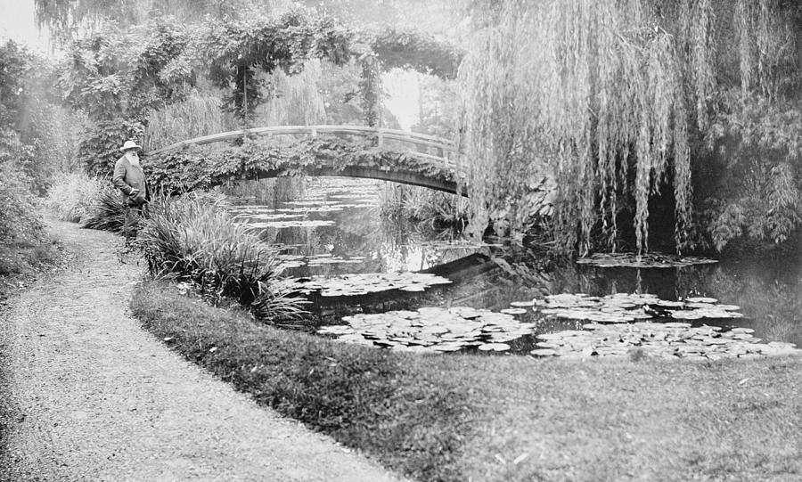 Claude Monet In His Garden At Giverny Photograph by French School