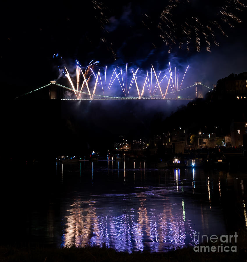 Clifton Suspension Bridge fireworks #2 Photograph by Colin Rayner