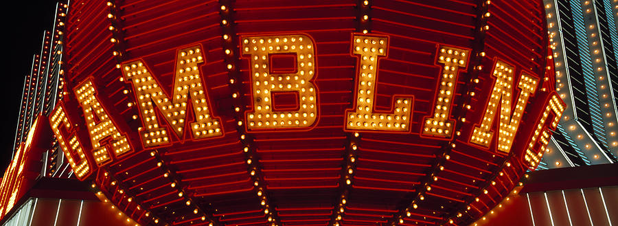 Las Vegas Photograph - Close-up Of A Neon Sign Of Gambling #2 by Panoramic Images