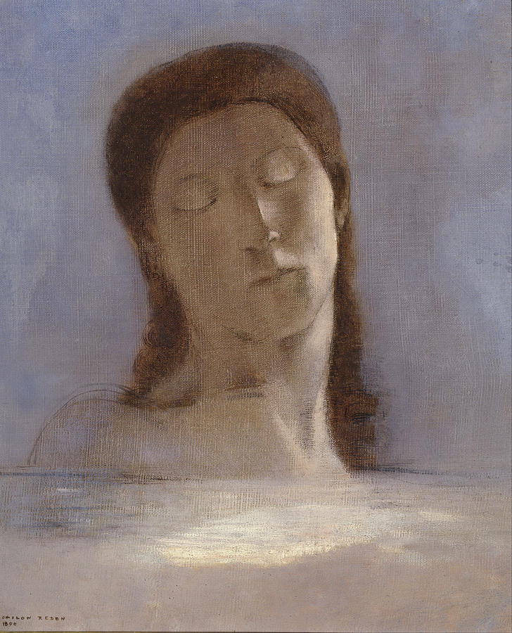 Closed Eyes #2 Painting by Odilon Redon