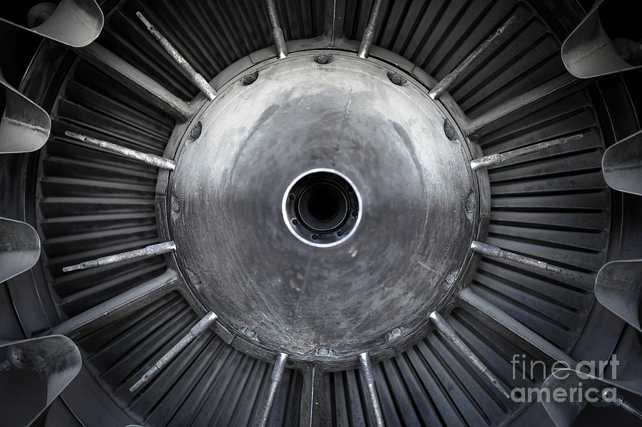 Transportation Photograph - Closeup of a jet engine  #2 by Anna Vaczi