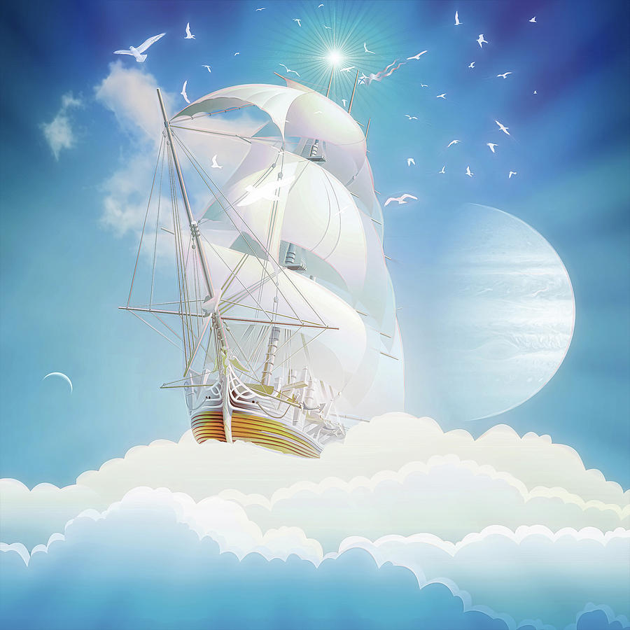 Cloud Ship #2 Digital Art by Harald Dastis
