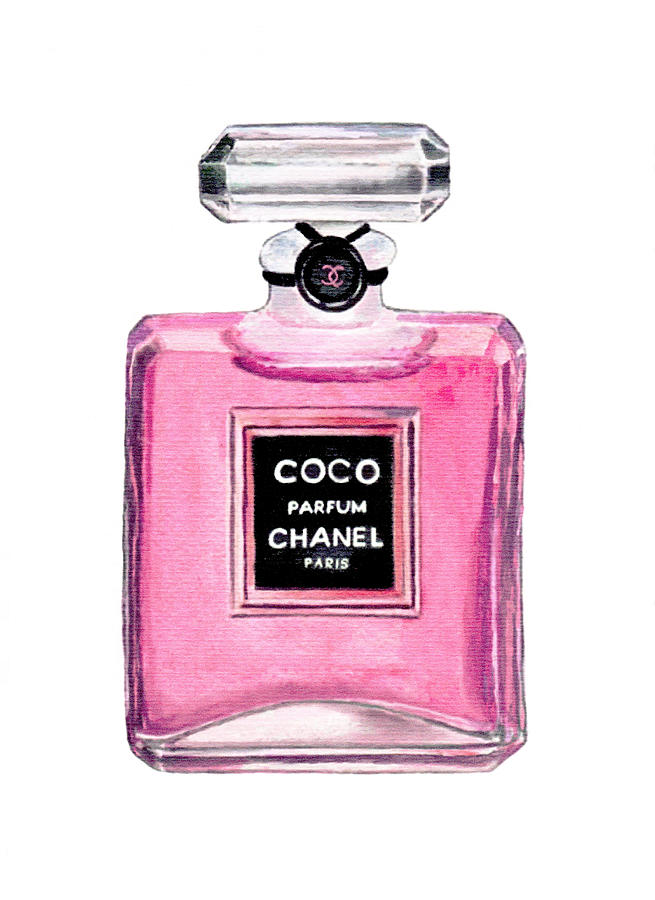 Coco Chanel Perfume Painting by Del Art