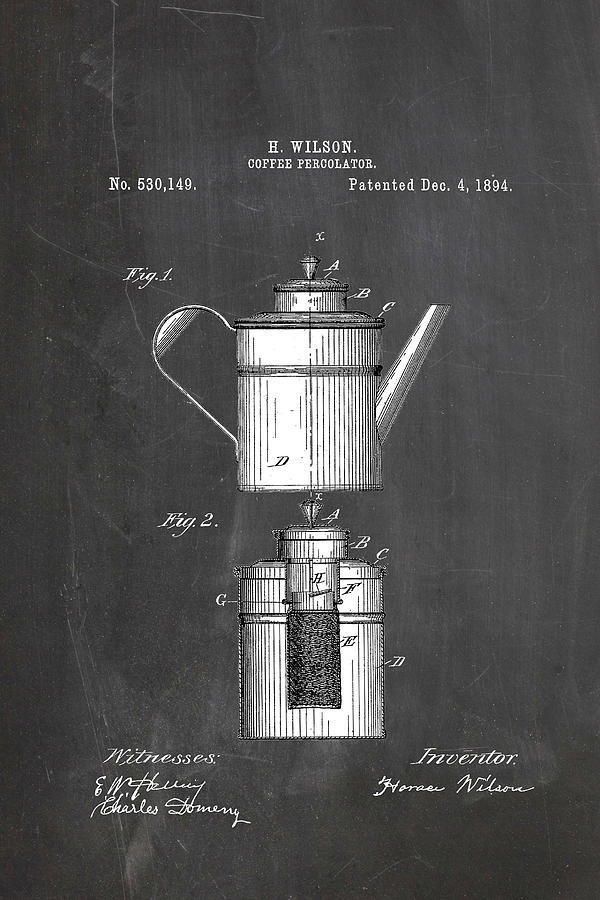 Coffee Percolator 1894 Drawing by Ray Walsh - Fine Art America