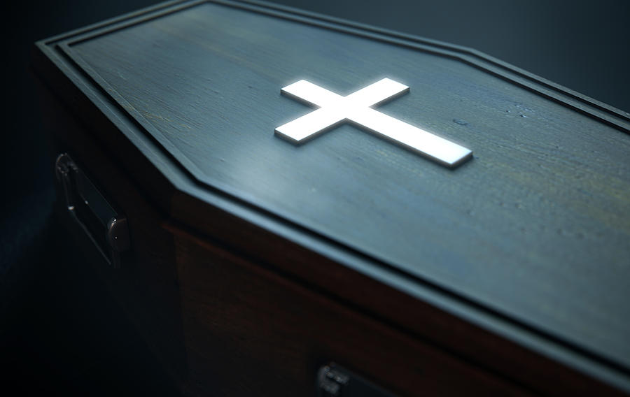 Burial Digital Art - Coffin And Crucifix #2 by Allan Swart