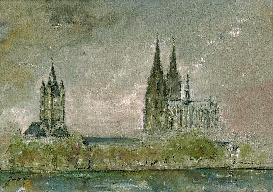 Cologne City Painting - Cologne cathedral #2 by Juan  Bosco