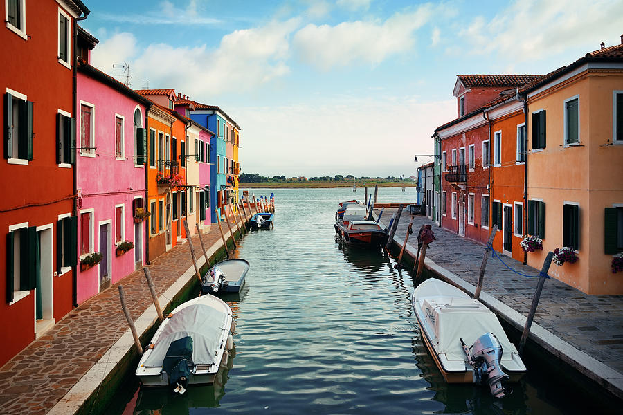 Colorful Burano canal #2 Photograph by Songquan Deng