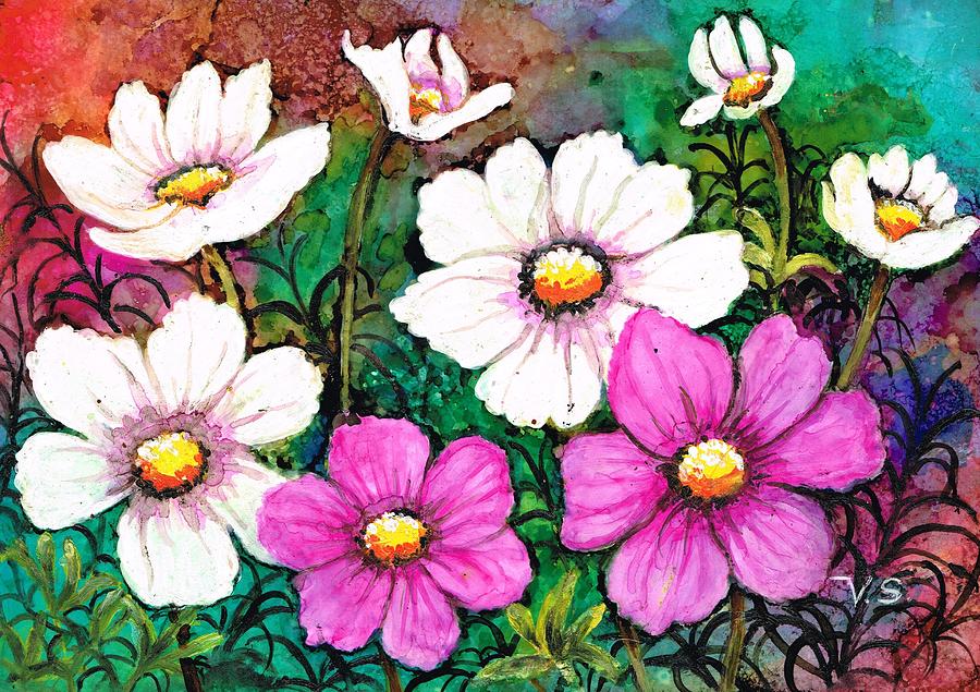 Colorful Cosmos #2 Painting by Val Stokes