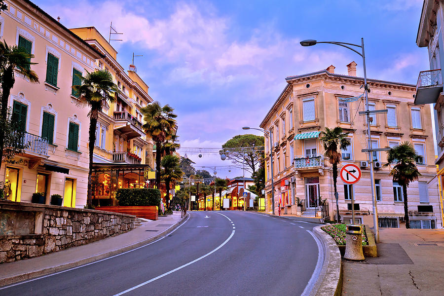 Colorful mediterranean street architecture of Opatija #2 Photograph by Brch Photography