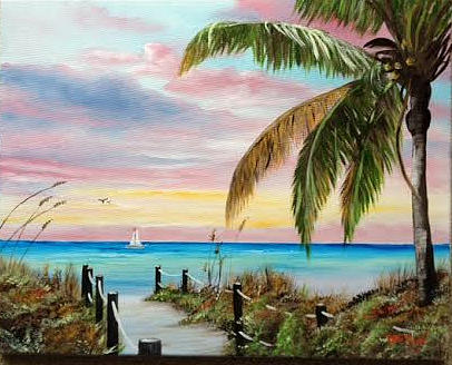 Sunset Painting - Colors Of Siesta Key #1 by Lloyd Dobson