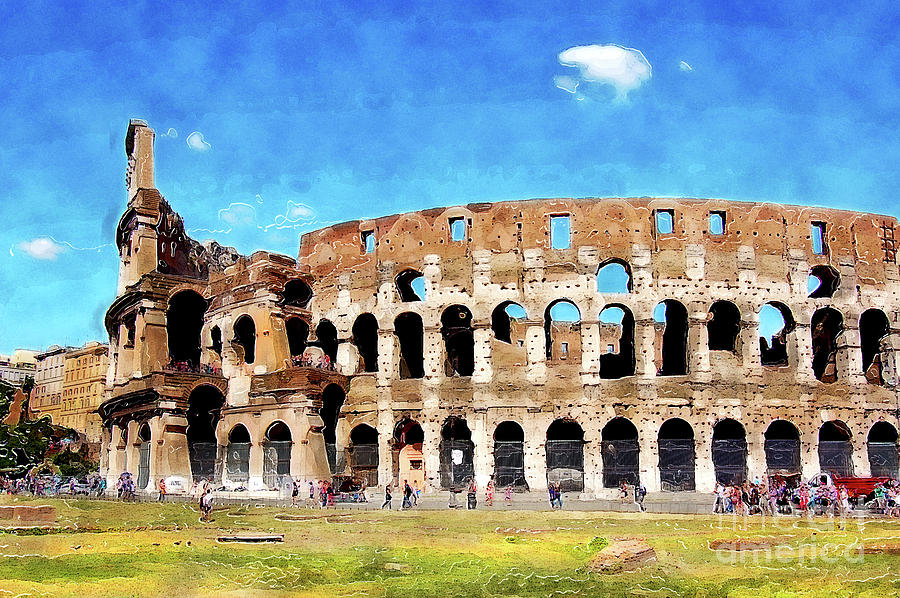 Colosseum Rome #2 Painting by Justyna Jaszke JBJart