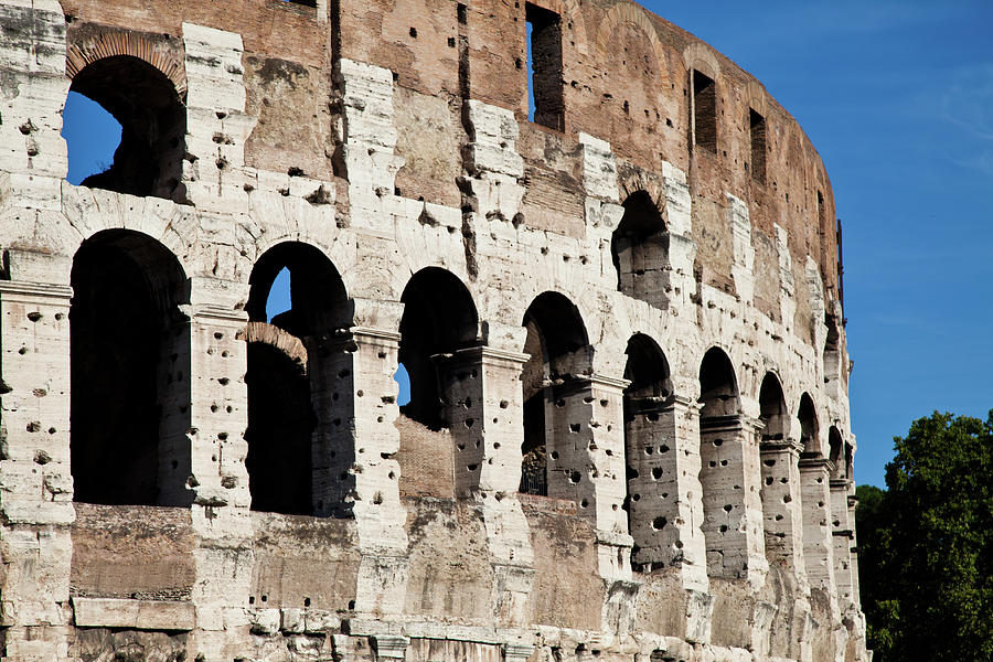 Colosseum with blue sky, Rome, Italy #2 Photograph by Paolo Modena