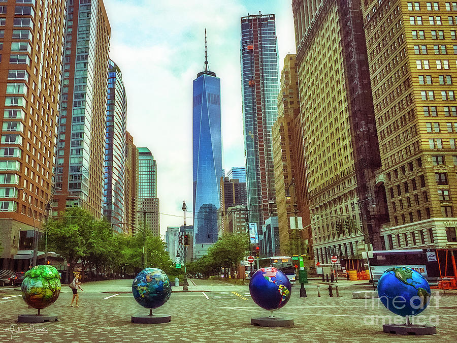 Cool Globes Art at NYC Battery Park City #3 Photograph by Julian Starks