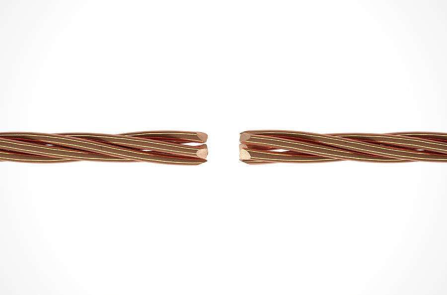 Copper Digital Art - Copper Wire Strands Disconnected #2 by Allan Swart