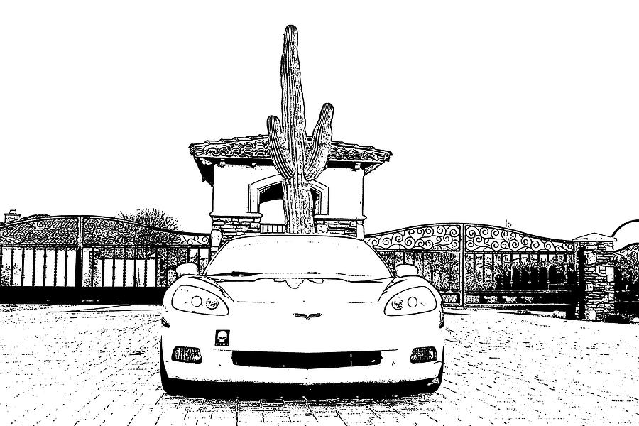 Corvette C6 Drawing by Darrell Foster