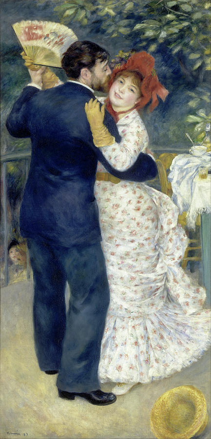 Hat Painting -  Country Dance  #2 by Pierre-Auguste Renoir