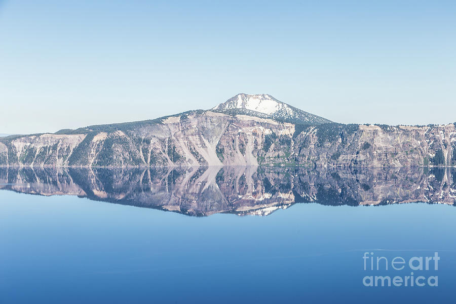 Crater lake perfect reflection in Oregon, USA #2 Photograph by Didier Marti