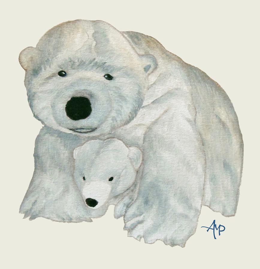 Cuddly Polar Bear Painting by Angeles M Pomata