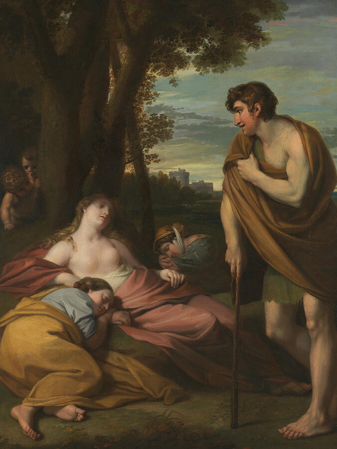 Cymon and Iphigenia, from circa 1766 Painting by Benjamin West