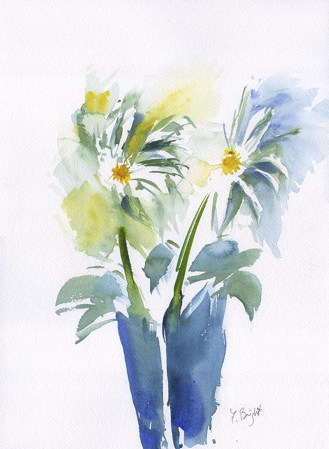 2 Daisies Painting by Frank Bright